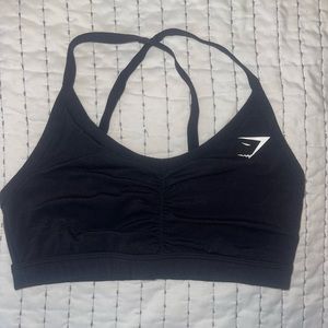 Black Gymshark Ruched Sports Bra *no pads*